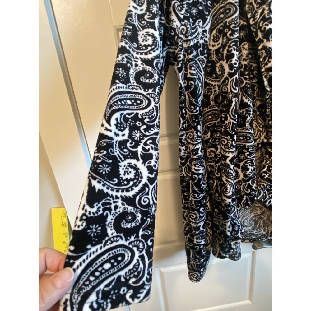 Lot 2 Carole Hochman L Plush Robe Cozy Warm Velour Pockets Soft+ Shirt Black - Picture 4 of 16